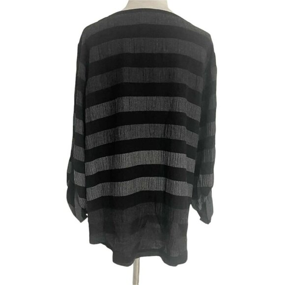 Dolcezza Size XL Top Blouse Long Sleeve Stripe - Picture 4 of 5